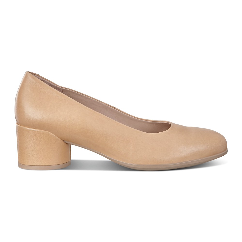 ECCO Womens Pumps Beige - Shape 35 Mod Block - QLK-276543